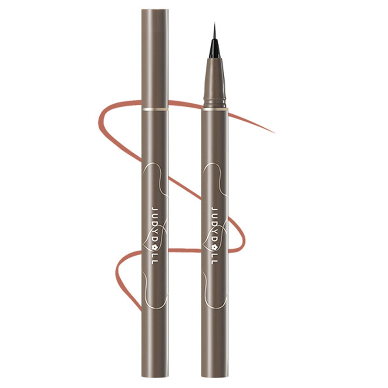 Judy Doll Liquid Eyeliner, Ultra Fine Liquid Eyeliner Waterproof with Smooth Strong Fibres, Smudge-proof, Longwearing, Smooth Eye Liners with Ultra-Fine Tip (#08 Reddish Brown)