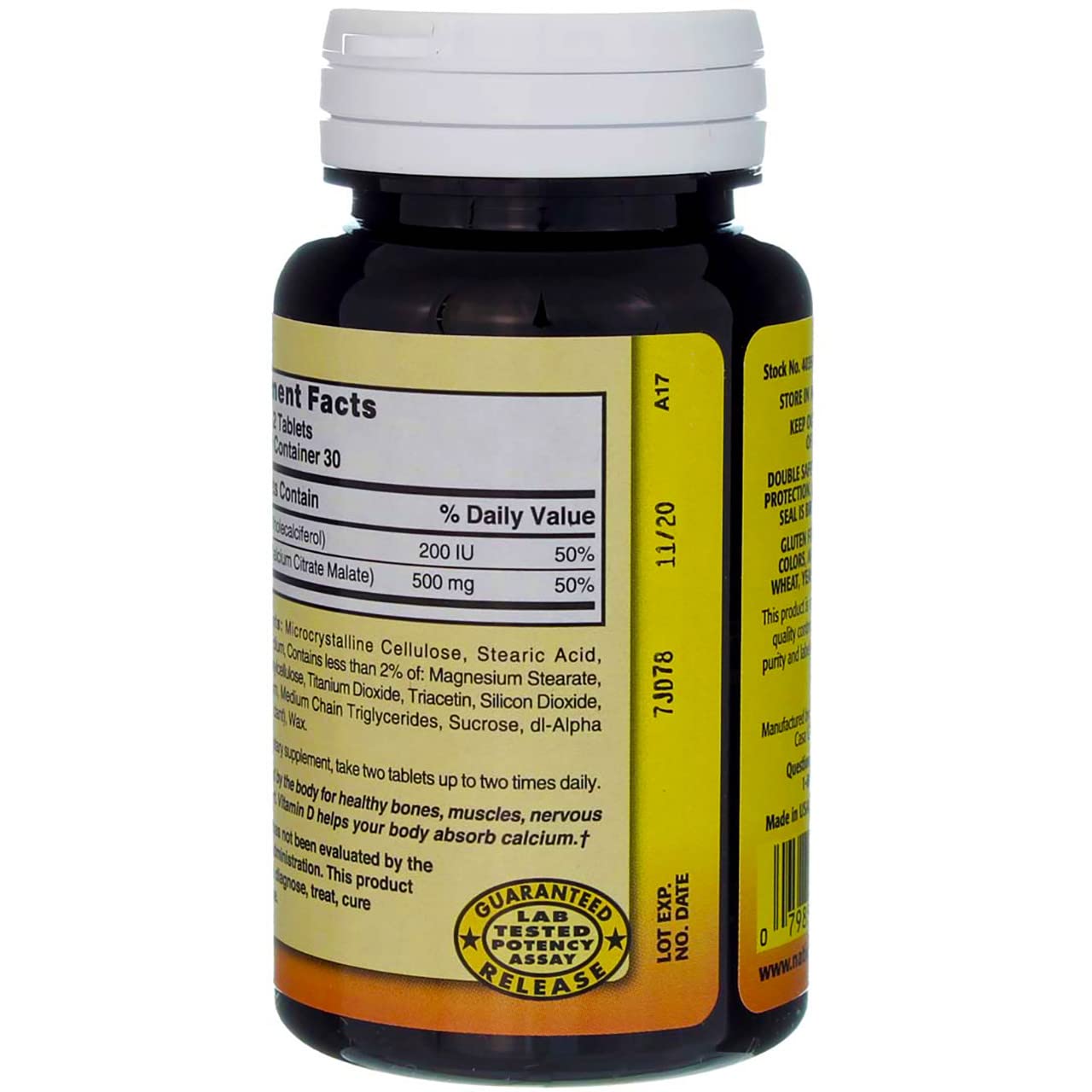 Nature's Blend Calcium Citrate Malate 500 mg Tabs, Unflavored, 60 Count