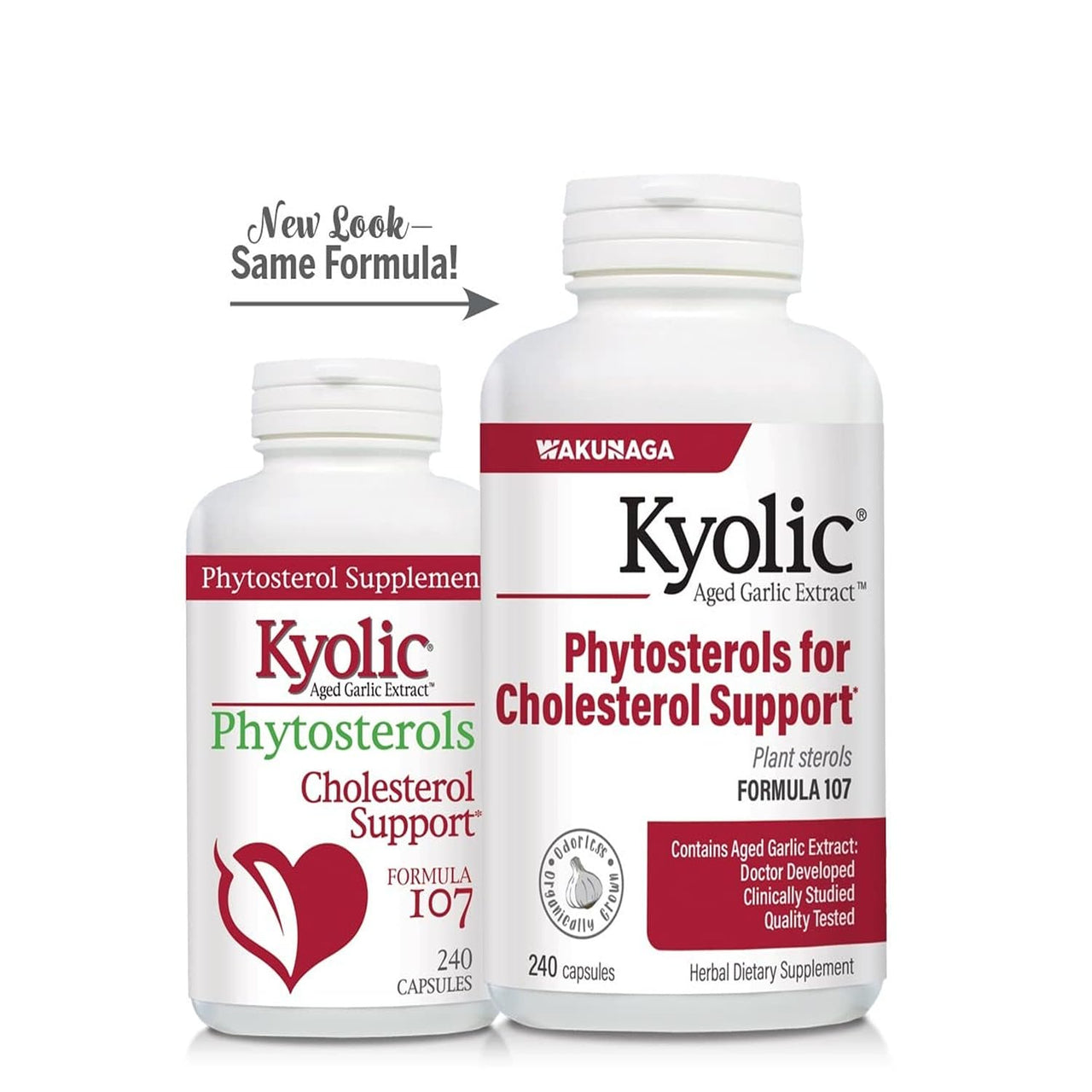 Kyolic Aged Garlic Extract Formula 107, Phytosterols for Cholesterol Support*, 240 Capsules