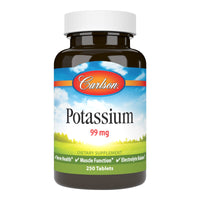 Thumbnail for Carlson - Potassium, 99 mg, Promotes Nerve Health & Muscle Function, 250 Tablets