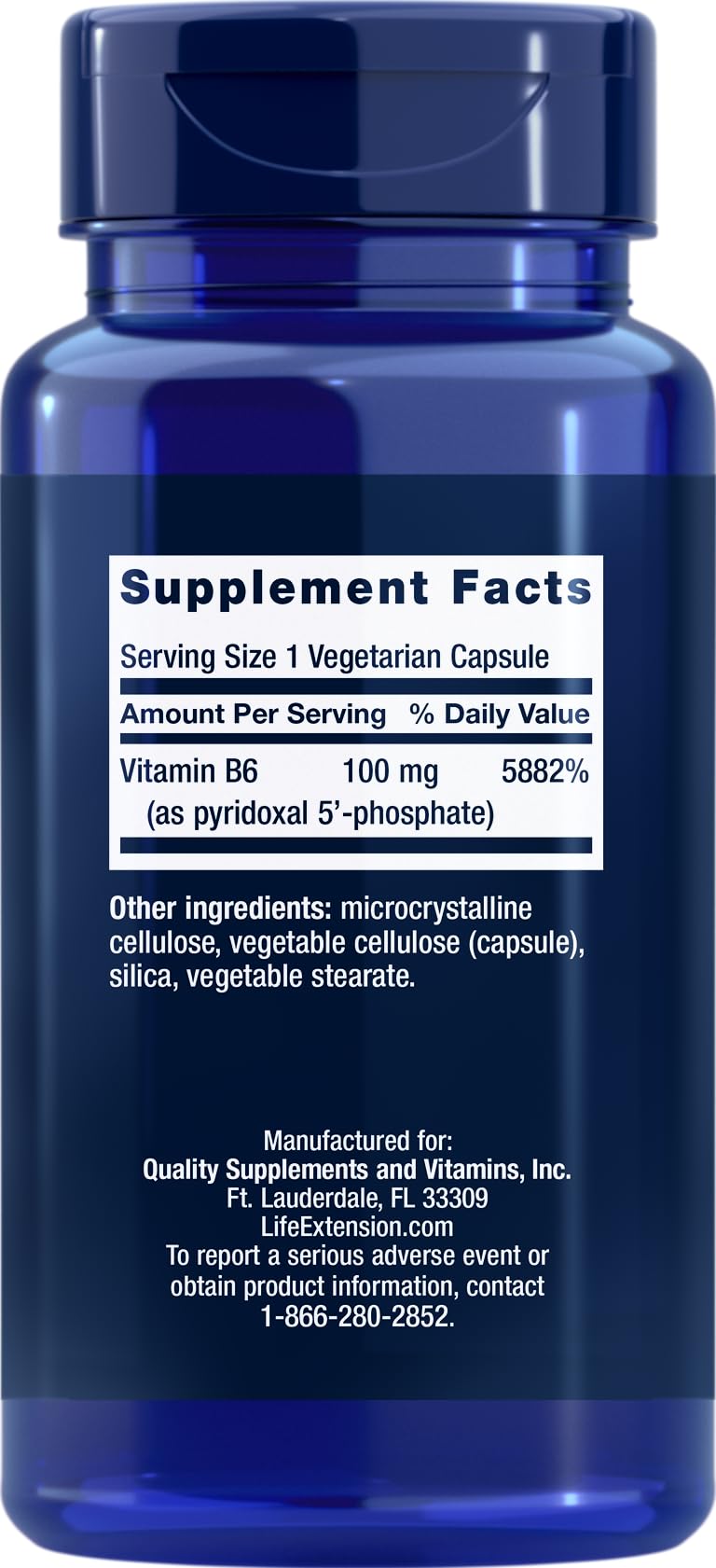 Life Extension Pyridoxal-5'-Phosphate Caps P5P 100 mg, 90 Veg Capsules (Pack of 2) - Advanced Vitamin B6 Supplement