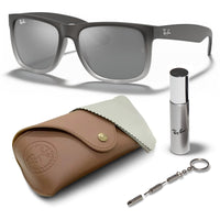 Thumbnail for Ray-Ban RB4165 JUSTIN Classic Square Shape Sunglasses With Eyewear Kit Bundle - High Bridge Fit - Ideal Formal and Casual Wear Square Sunglasses
