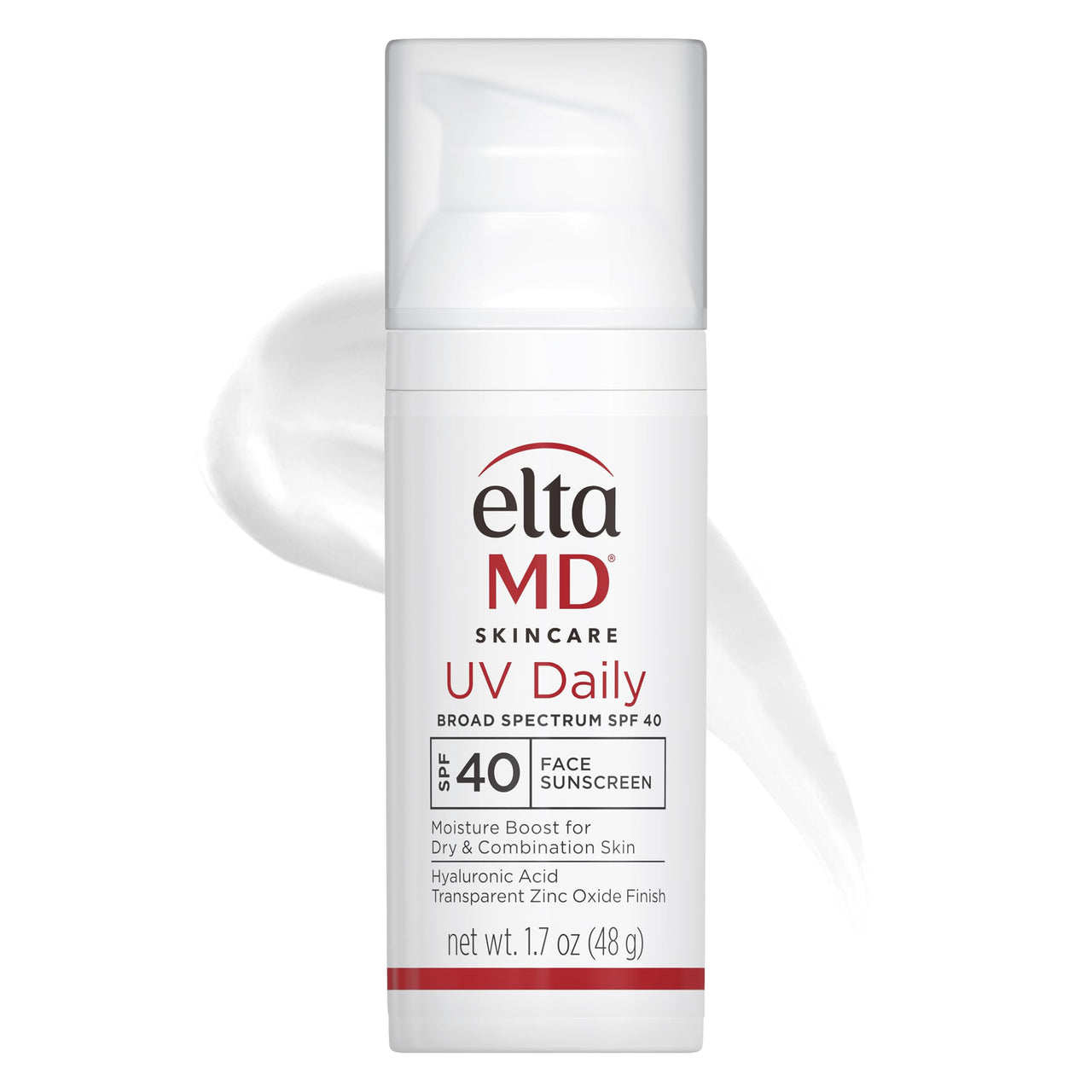 EltaMD UV Daily SPF 40 Face Sunscreen Moisturizer with Zinc Oxide, Daily Face Moisturizer with SPF, Sunscreen, For Dry Skin 1.7 oz Pump