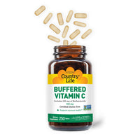 Thumbnail for Country Life Vitamin C Buffered with Bioflavonoids, 500mg, 250 Tablets, Certified Gluten Free, Certified Vegan