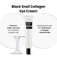 Thumbnail for coxir Black Snail Collagen Eye Cream – Firming & Hydrating Snail Mucin, Collagen & Niacinamide for Puffiness, lifting & Dullness under eyes area | Korean Eye Treatment (30ml)