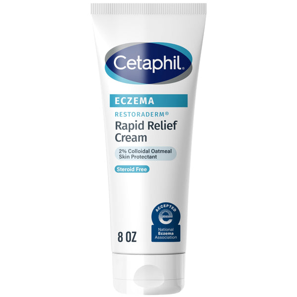 CETAPHIL ECZEMA RESTORADERM FLARE-UP RELIEF CREAM, For Eczema Prone Skin, 8 oz, Barrier Repair, 48 Hour Hydration, 2% Skin Protectant Colloidal Oatmeal, Steroid Free