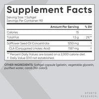 Thumbnail for Sports Research CLA - 1250mg with Active Conjugated Linoleic Acid for Men and Women | Non-GMO, Soy & Gluten Free - 95% (90 Softgels)