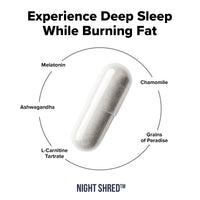 Thumbnail for InnoSupps Night Shred Fat Burner and Natural Sleep Support | Ashwaganda, 5-HTP, CLA, Melatonin | Appetite Suppressant | Weight Loss Support Nighttime Fat Burning (60 Vegetarian Capsules)
