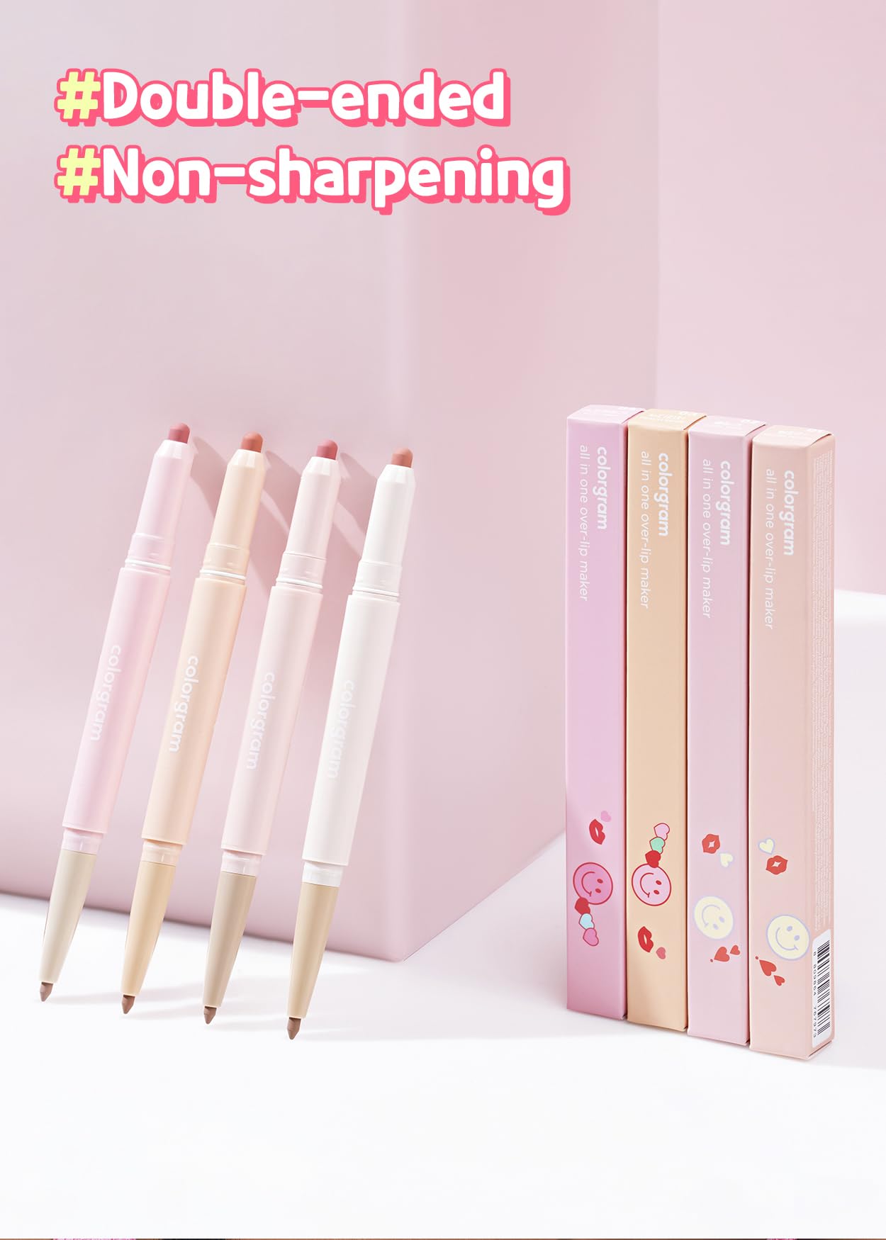 COLORGRAM All In One Over-Lip Maker 02 Cool Pink | Versatile Lip Liner & Contour with Natural Shades, Matte finish, Bigger and Fuller Lips, Plumping effect, Smooth creamy texture