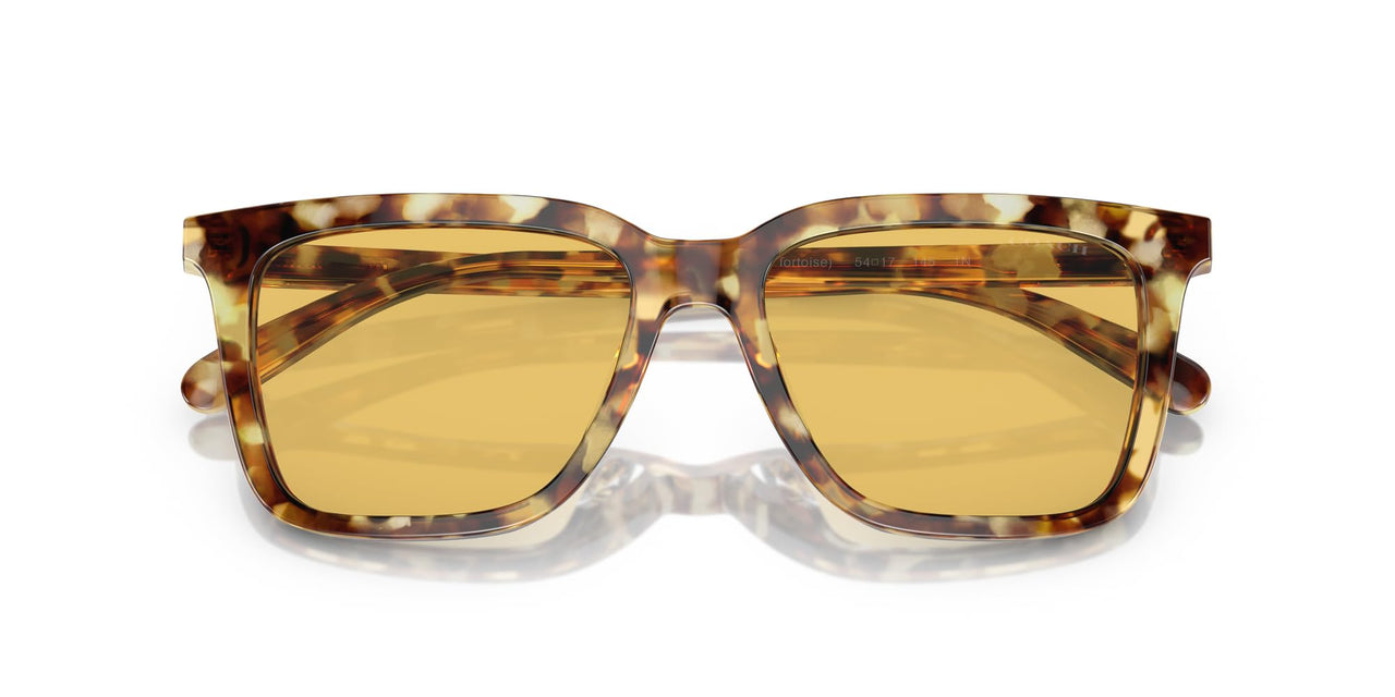 Coach HC8385U Universal Fit Sunglasses, Honey Tortoise/Amber Solid, 54 mm