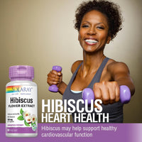 Thumbnail for SOLARAY Hibiscus Flower Extract Sabdariffa Supplement - 250 mg, Healthy Cardiovascular Function Support for Men and Women, Non-GMO, Vegan Capsules - 60 Count VegCaps