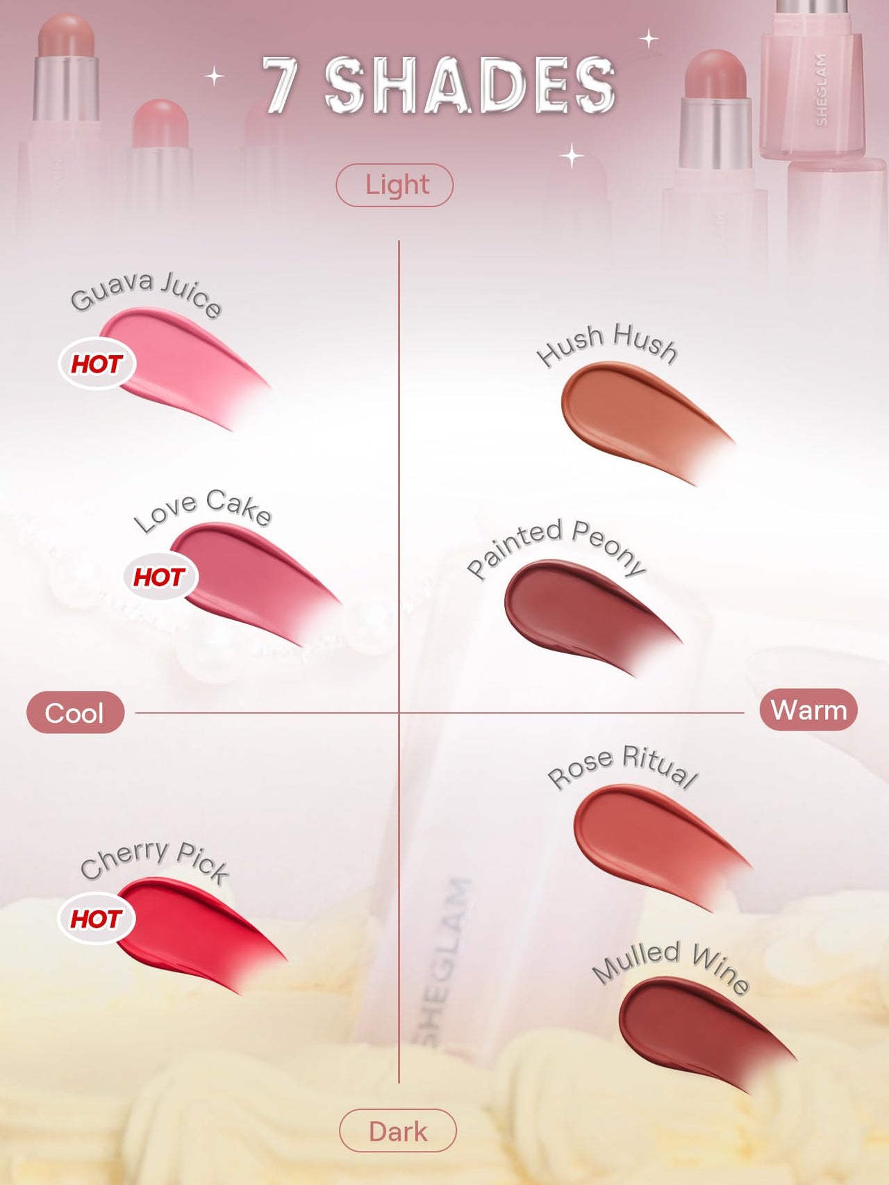 SHEGLAM Buttery Bliss Blush Stick Cream Milk Makeup Blush-Guava Juice