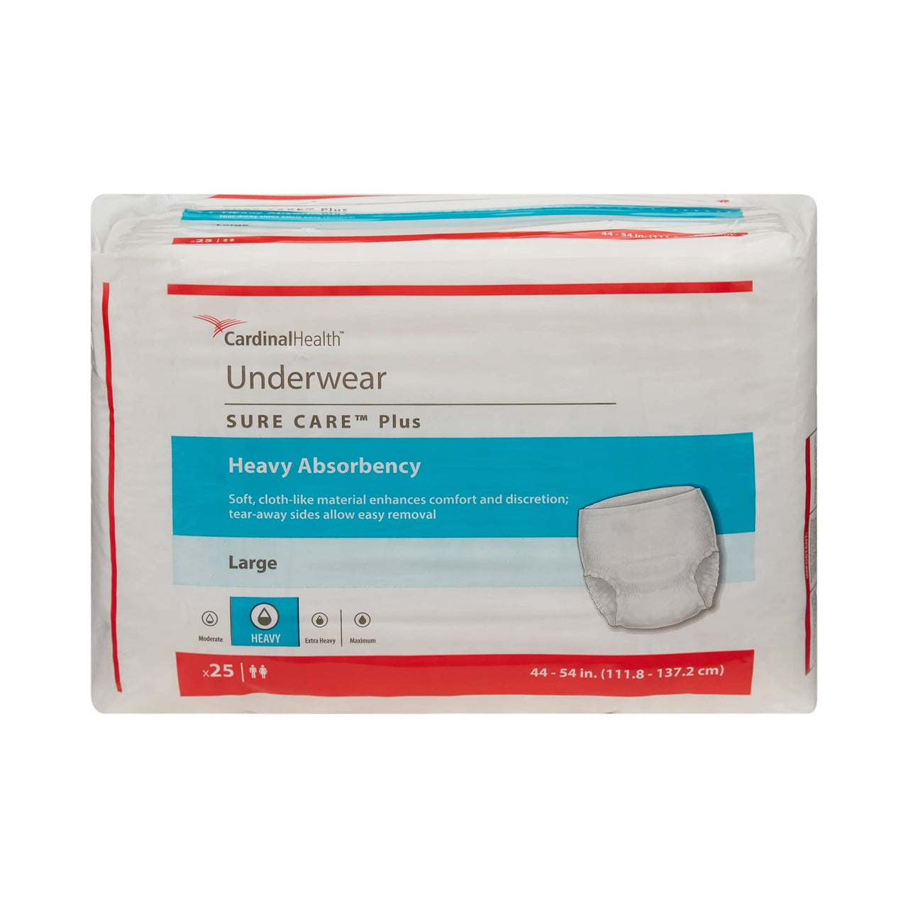 Sure Care Plus Disposable Underwear Pull On with Tear Away Seams Large, 1615R, Heavy, 25 Ct