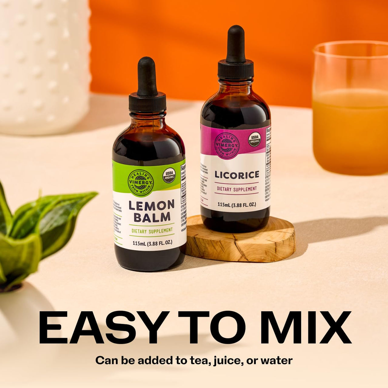 Vimergy GLP-1 Digestive Kit* – Lemon Balm (115ml) + Licorice (115ml) – Digestive + Stress Support – Organic, Vegan, Kosher – Fast-Absorbing Liquid Extracts – Herbal Tea Companion for GLP-1 Users