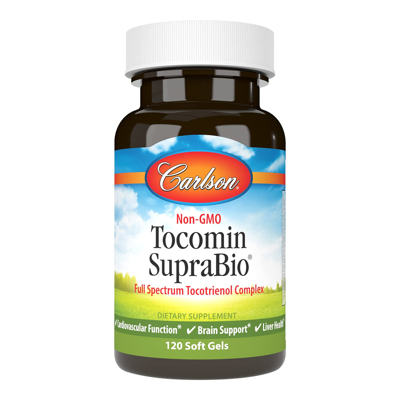 Carlson - Tocomin SupraBio, Full Spectrum Tocotrienol Complex, Non-GMO Tocotrienols, Alpha, Beta, Gamma, Delta, 120 Softgels