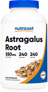 Thumbnail for Nutricost Astragalus Capsules 550mg, 240 Vegetarian Capsules - Non-GMO and Gluten Free