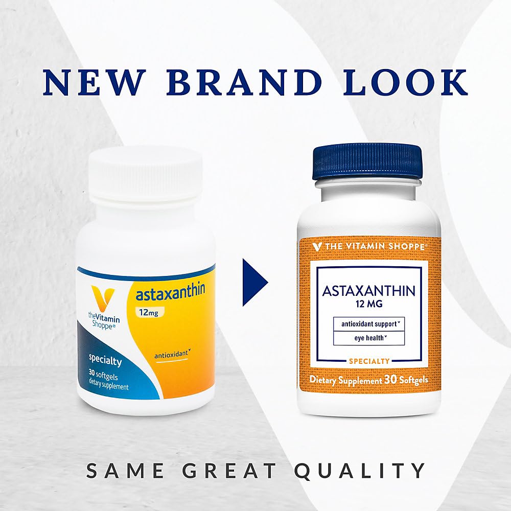 The Vitamin Shoppe Astaxanthin (Solasta) Branded Ingredient 12mg (30 (30 Softgels)
