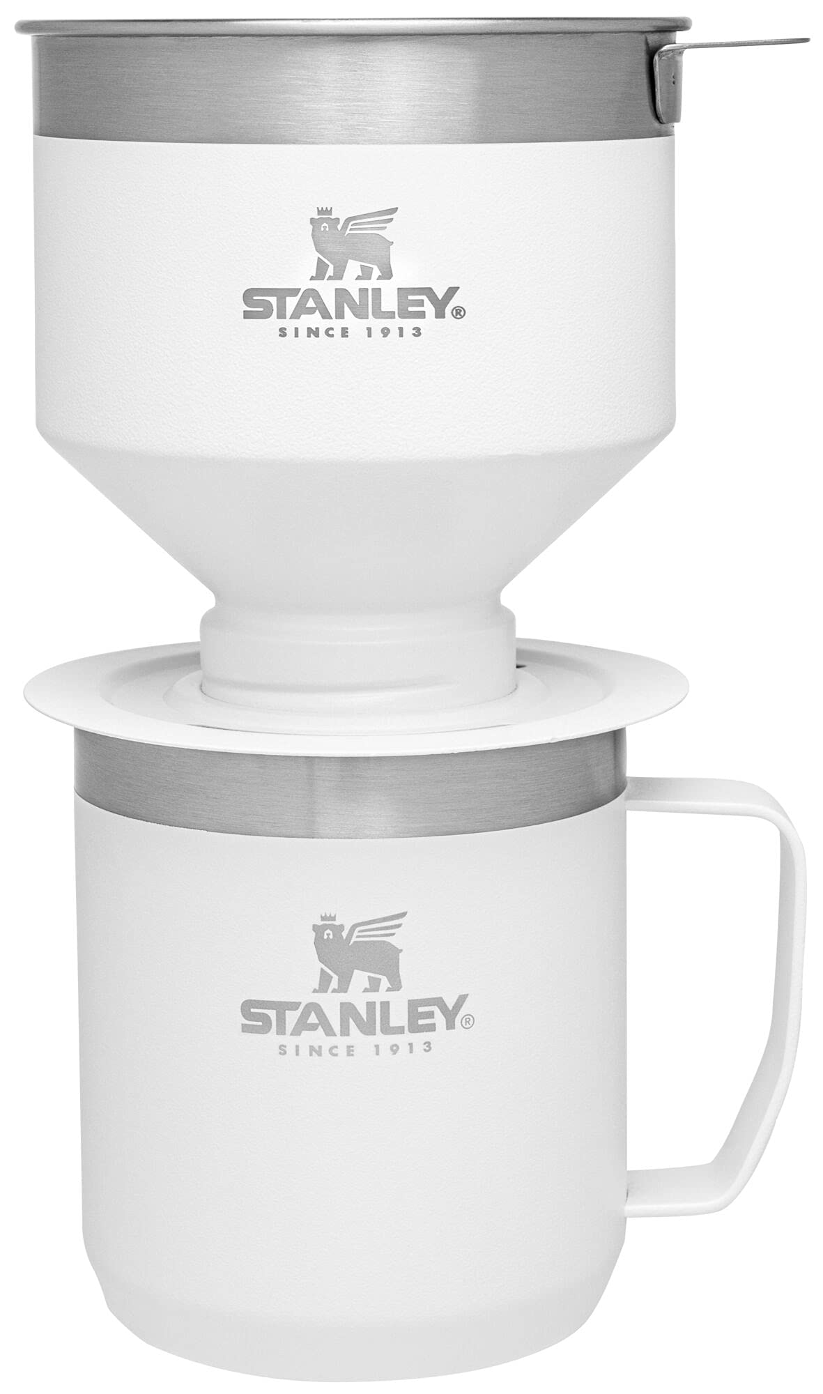 STANLEY Perfect Brew Pour Over Set | 12 oz Camp Mug with Lid Included | Drip Coffee Maker with Reusable Filter | Insulated Stainless Steel | BPA-Free | Polar
