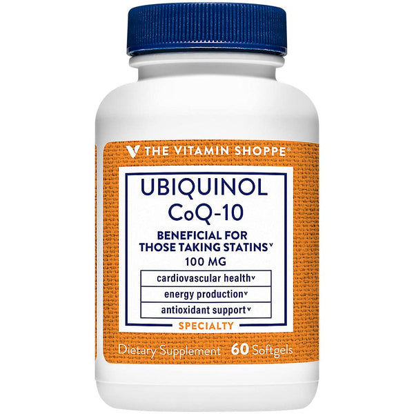 The Vitamin Shoppe Ubiquinol CoQ-10 100mg Beneficial for Those (60 Softgels)