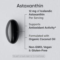 Thumbnail for Sports Research Vegan Icelandic Astaxanthin 12mg with Organic Coconut Oil | Vegan Certified & Non-GMO Project Verified Dietary Supplement - 60 Veggie Softgels (2 Month Supply)