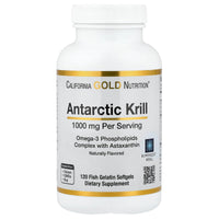 Thumbnail for California Gold Nutrition Antarctic Krill Oil, Omega-3 Phospholipids with Naturally Occurring Astaxanthin, Natural Strawberry & Lemon Flavor, Non GMO, 1,000 mg, 120 Fish Gelatin Softgels