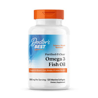 Thumbnail for Doctor's Best Omega 3 Fish Oil Supplement for Women & Men - Source of DHA, EPA, & Omega-3 Fatty Acids, Purified, High 2000 mg Potency, Heart Health Support, Non-GMO, Gluten Free - 120 Marine Softgels