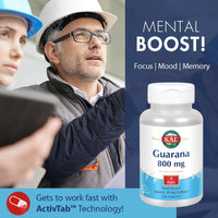 Thumbnail for KAL Guarana 800 | Approx. 28 milligrams of Naturally Occurring Caffeine | Healthy Energy and Focus Support | 120 Tablets