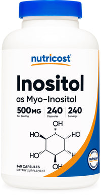Thumbnail for Nutricost Inositol Capsules 500mg, 240 Capsules - Veggie Capsules, Non-GMO, Gluten Free (Myo-Inositol)