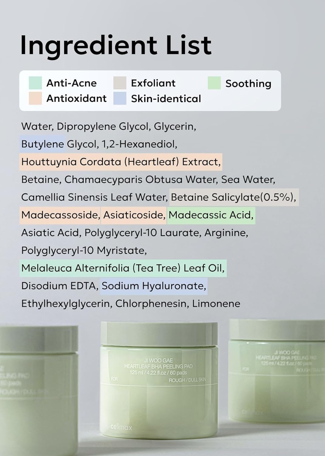 celimax Ji.Woo.Gae Heartleaf BHA Peeling Pad Double Edition | with Heartleaf Extracts, Exfoliating Toner Pads, Facial Peels, Hydrating, For Troubled Skin & Breakouts, Mother's Day Gift (60pads*2)