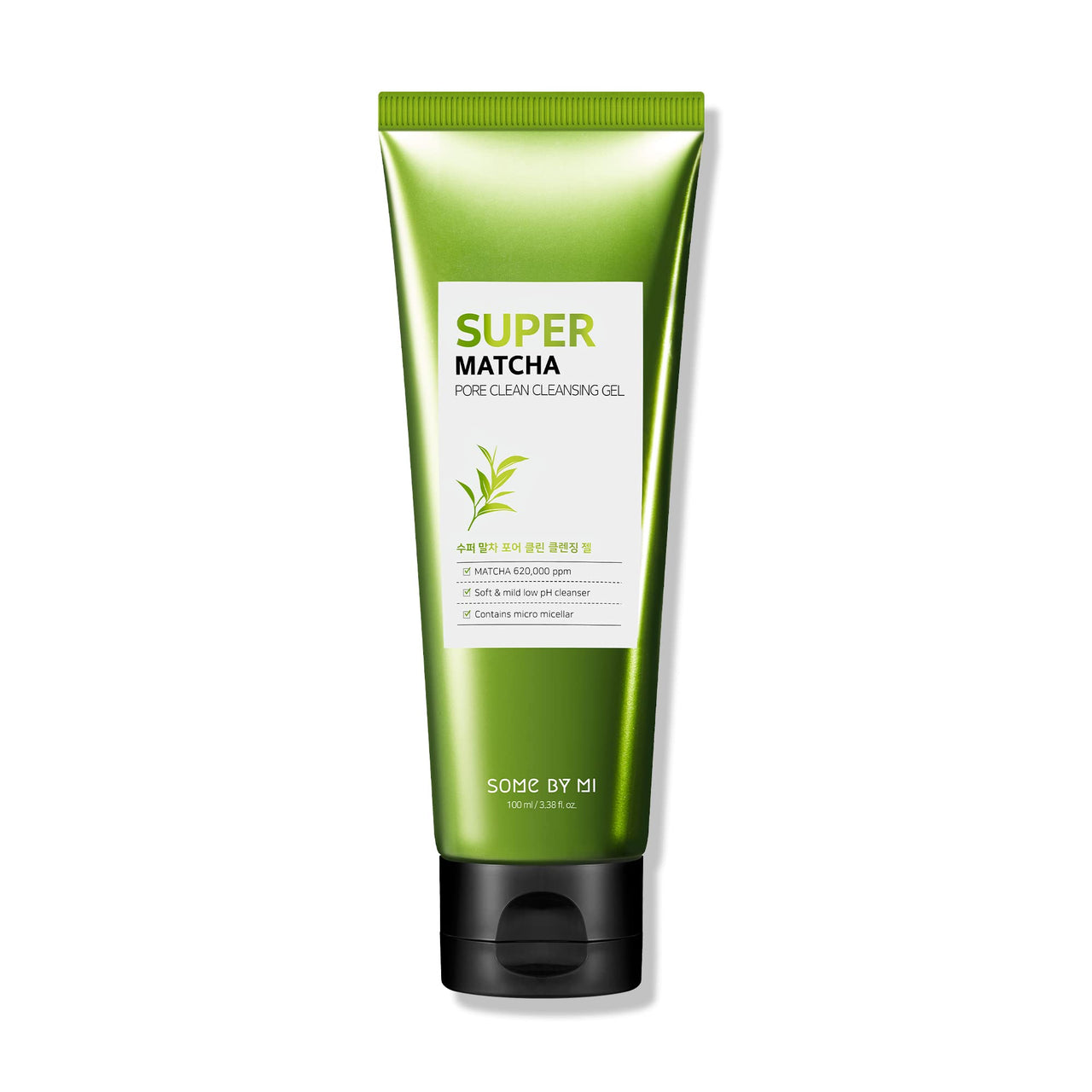 SOME BY MI Super Matcha Pore Clean Cleansing Gel - 3.38Oz, 100ml - Made from Matcha Extracts for Sensitive Skin - Mild Daily Face Wash for Pore Tightening, Sebum and Blackheads Care - Korean Skin Care