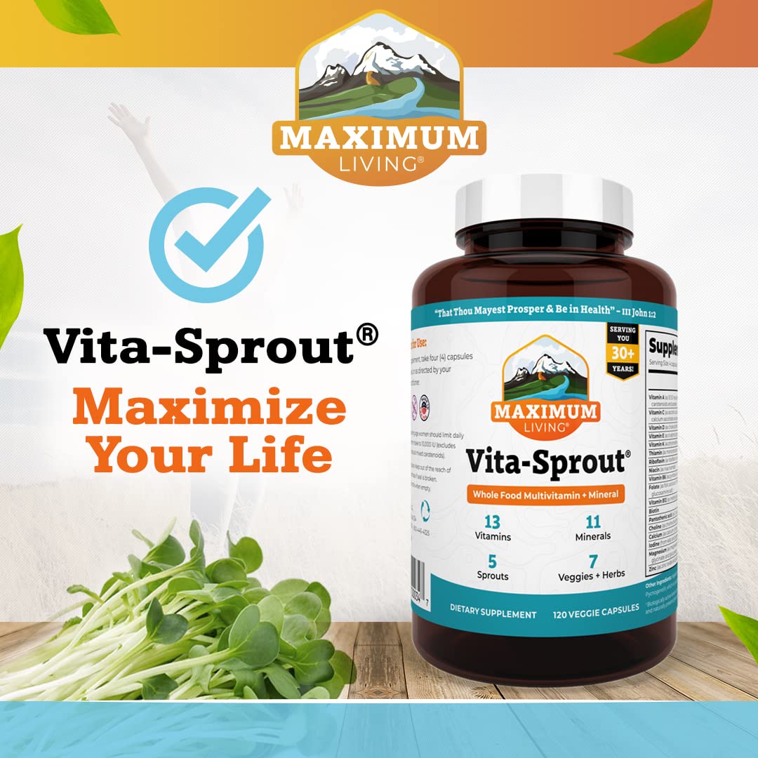 Maximum Living - Vita-Sprout Whole-Food Multivitamin & Phytonutrient Blend - 120 Capsules