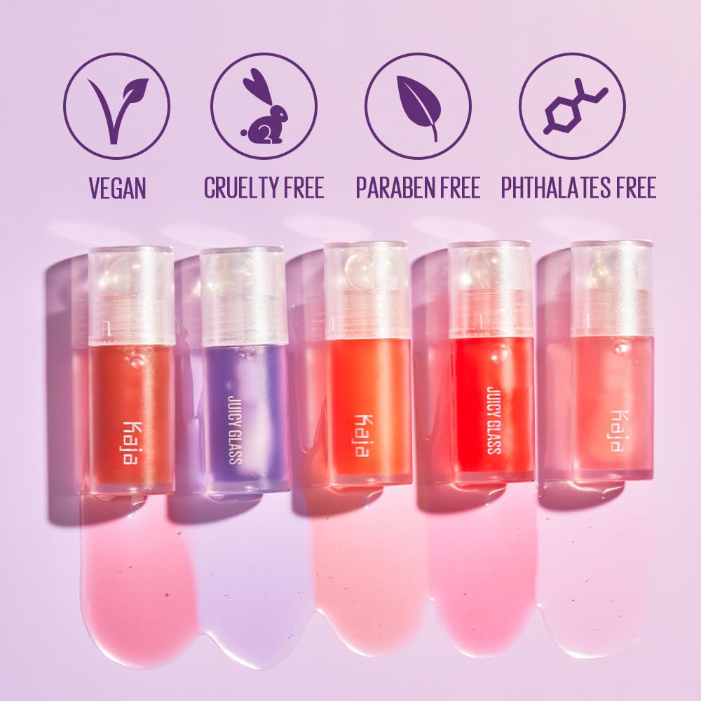Kaja Lip Plumping - Juicy Glass 07 Fig Smoothie | Hydrating, Feel Plumped and Lightweight with Vitamin Tree Fruit Oil, Vegan, Cruelty-Free, Clear Tint Stain Shine Gloss Plumper, Long Lasting