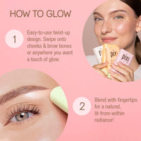 Thumbnail for Pixi On-the-Glow SuperGlow | Shade IcePearl | Hydrating Highlighter Stick with Ginseng, Aloe Vera & Fruit Extracts | For Cheeks & Brow Bones | 19g / 0.6oz | Paraben-Free Luminous Natural Highlight