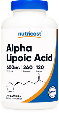 Thumbnail for Nutricost Alpha Lipoic Acid 600mg Per Serving, 240 Capsules - Gluten Free, Vegetarian Capsules, Soy Free & Non-GMO