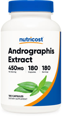 Thumbnail for Nutricost Andrographis Extract 450mg, 180 Vegetarian Capsules - Non-GMO & Gluten Free
