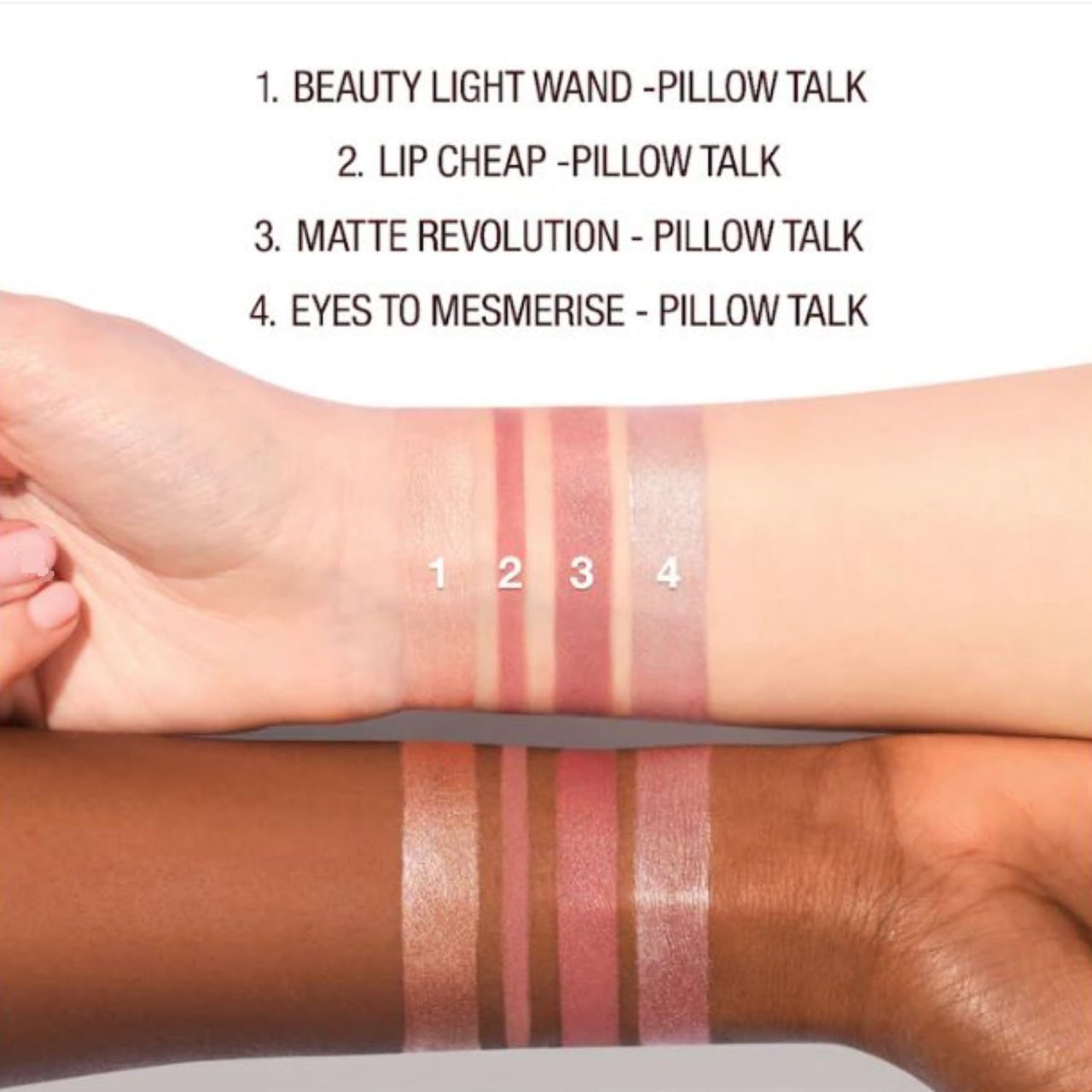 Charlotte Tilbury Limited Edition Pillow Talk Icons On The Go 4 Piece Makeup Kit - Mini Highlight, Mini Lip Liner, Lipstick, Full Size Eye Shadow