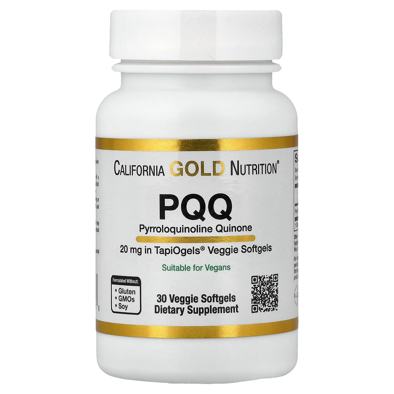 California Gold Nutrition PQQ, 20 mg, 30 Veggie Softgels