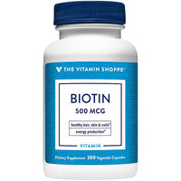 Thumbnail for The Vitamin Shoppe Biotin 500MCG - Hair Growth, Skin Health & Nail Strength Support, High Potency B Vitamin