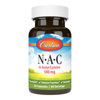 Thumbnail for Carlson Labs NAC N-Acetyl Cysteine, 500mg, 60 Capsules