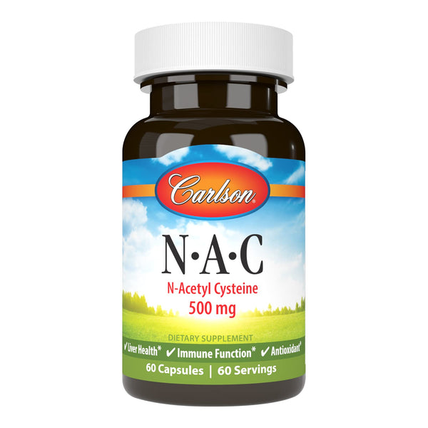 Carlson Labs NAC N-Acetyl Cysteine, 500mg, 60 Capsules