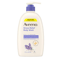 Thumbnail for Aveeno Stress Relief Body Wash for Women, Calming Lavender Scent & Prebiotic Oat, Cleanser for Sensitive Dry Skin, Paraben, Dye & Soap-Free, 33 Fl Oz