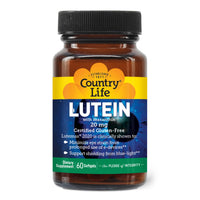 Thumbnail for Country Life Lutein 20 mg Supplement - Certified Gluten-Free - Eye Health Support with Lutein and Zeaxanthin - Reduces Eye Strain from Screens - No Yeast, Corn, Wheat, Milk - 60 Softgels