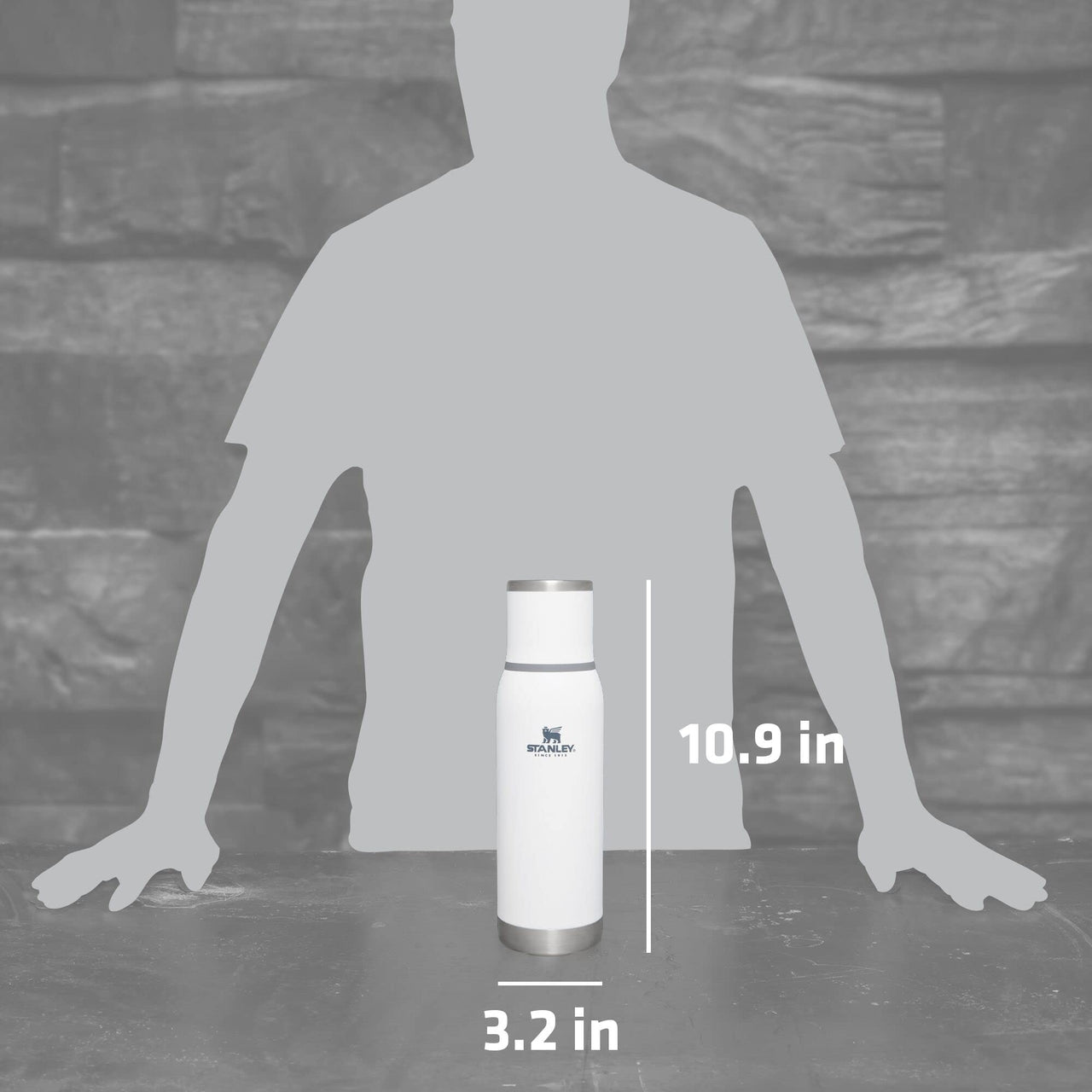 Stanley Adventure-To-Go Vacuum Bottle 25 oz | Wide Mouth with Leakproof Cup Lid | Keep Drinks Hot or Cold | Packable for Travel | Insulated Stainless Steel Thermal Bottle | BPA-Free | Polar