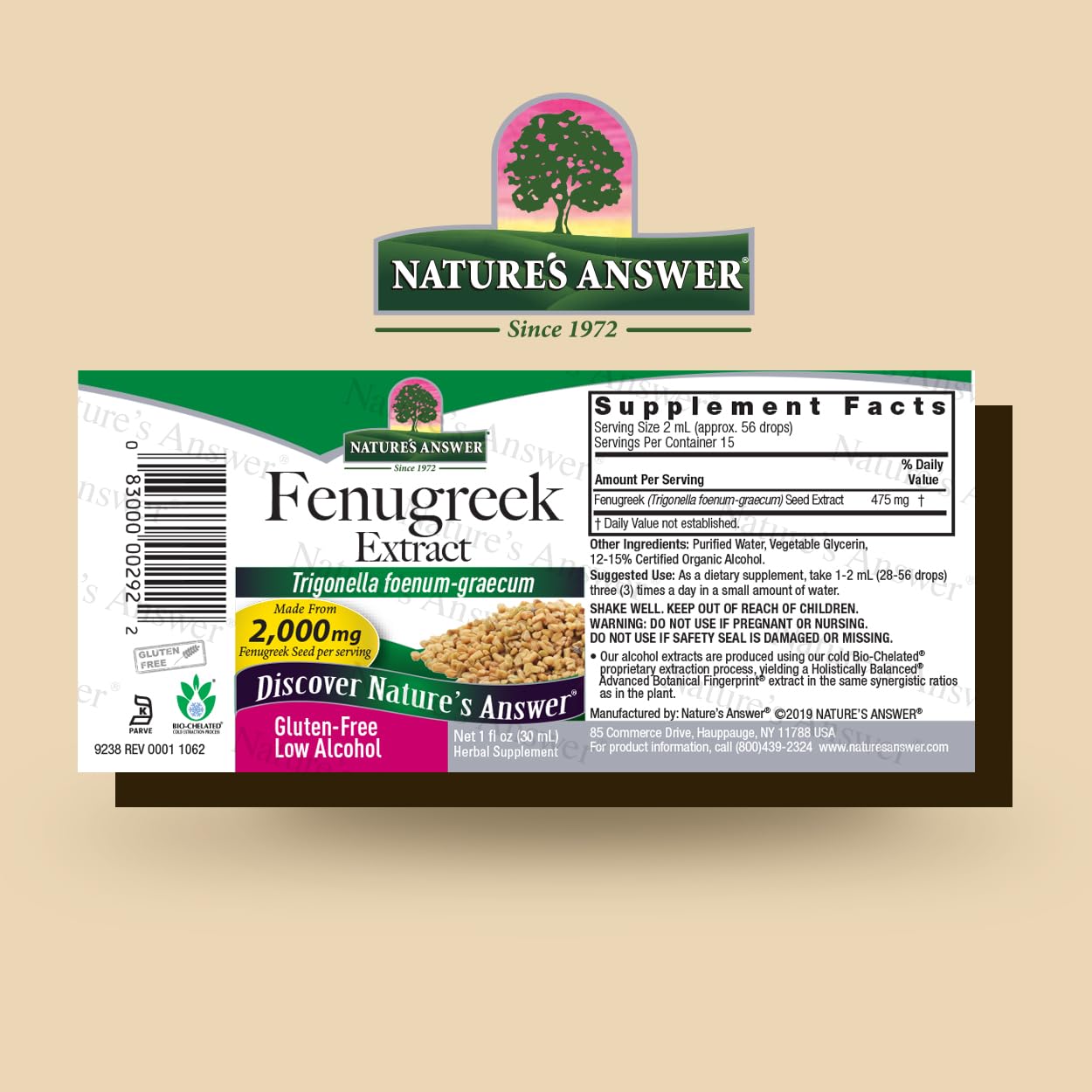 Nature's Answer Fenugreek Seed with Organic Alcohol, 1-Fluid Ounce