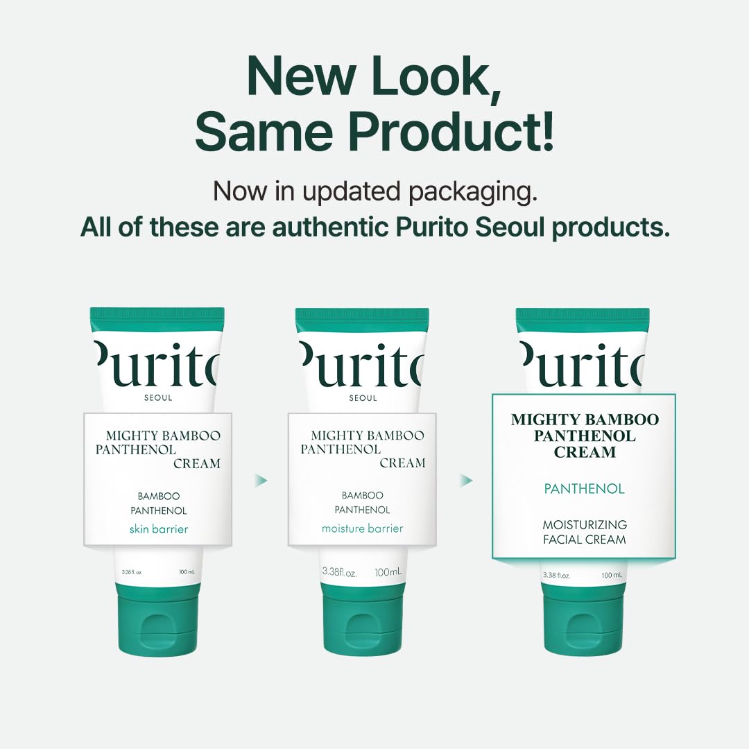 PURITO Panthenol 10% Post-Acne Cream | Moisturizer for Blemish Marks, Barrier Repair | Silicone-Free, Non-Comedogenic, Fragrance-Free, Vegan & Cruelty-free | Korean Skincare, 100mL 3.38 fl.oz