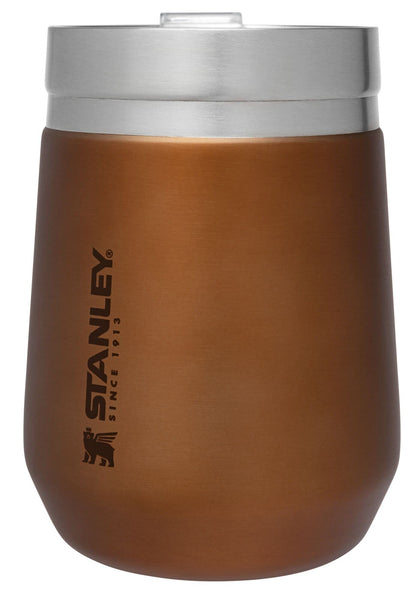 Stanley GO Everyday Wine Tumbler 10 oz | Press Fit Drink Through Lid | Beverage, Coffee, and Cocktail Cup | Insulated Stainless Steel Wine Glass | BPA-Free | Maple