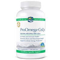 Thumbnail for Nordic Naturals ProOmega CoQ10 - Fish Oil, 650 mg EPA, 450 mg DHA, 100 mg CoQ10, Promotes Neurological Health and Cellular Energy Production*, 120 Soft Gels