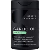 Thumbnail for Sports Research® Odorless Garlic Oil Pills with Parsley & Chlorophyll - Vegan Certified · Non-GMO · Gluten Free - 150 Plantgel Capsules