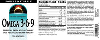 Thumbnail for Source Naturals Omega 3-6-9, Essential Fatty Acid Complex for Heart and Brain Health* - 120 Softgels