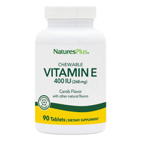 Thumbnail for NaturesPlus Vitamin E 400 IU, Natural Carob Flavor - 90 Chewables - Supports Immune Health - Free Radical Protection - Gluten Free, Vegetarian - 90 Servings